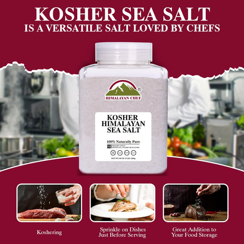 Himalayan Chef Kosher Sea Salt - 5 lbs Plastic Jar | 2 Pack